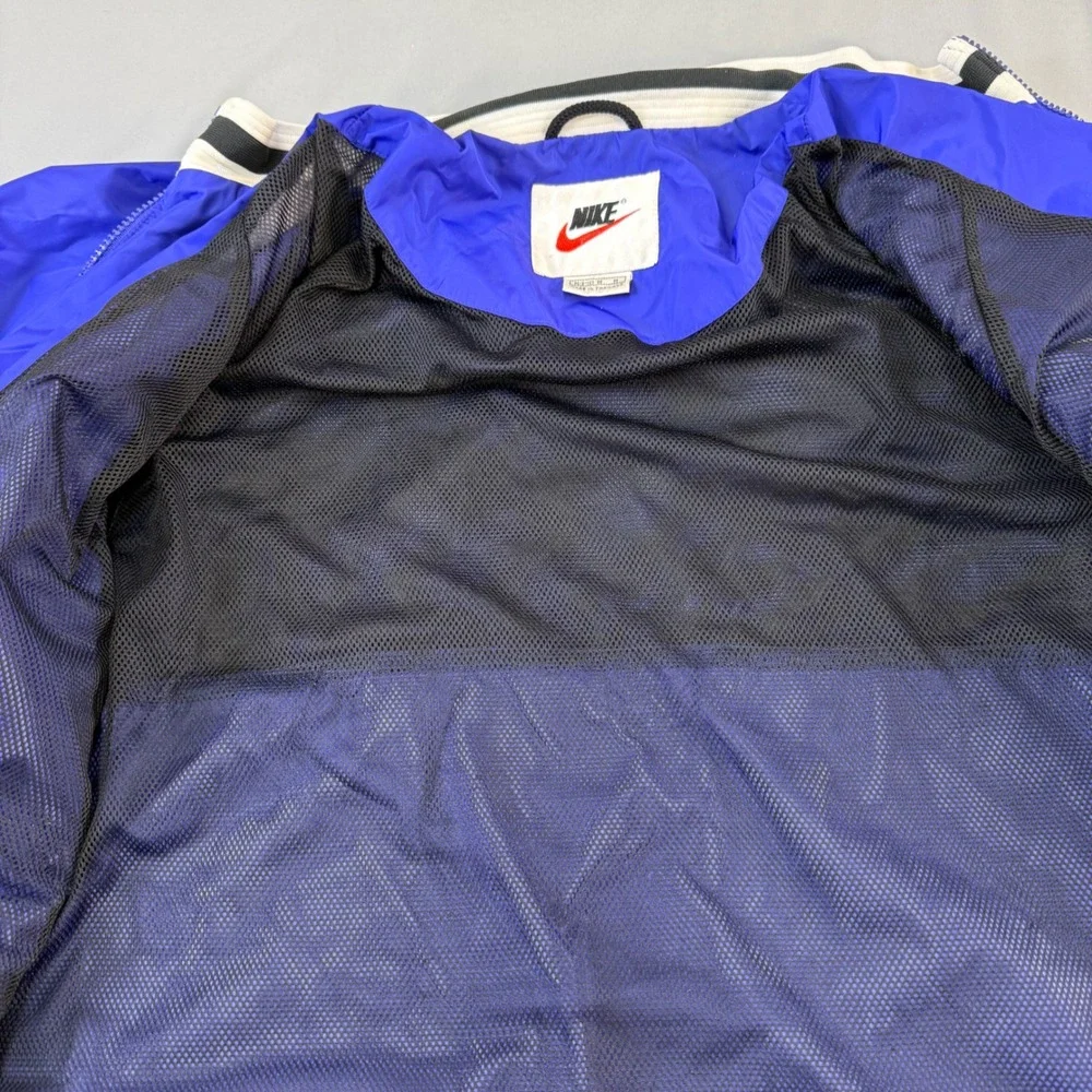 Y2K Vintage Nike Blue White Black Track Jacket Windbreaker athletic Men Sz M zip
